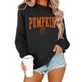 thumbnail image 2 of XINPING Pumpkin Season Sweatshirt Women Fall Crewneck Halloween Shirt Graphic Long Sleeve Thanksgiving Pullover Top Relaxed Fit Casual Hoodless Tops, 2 of 5