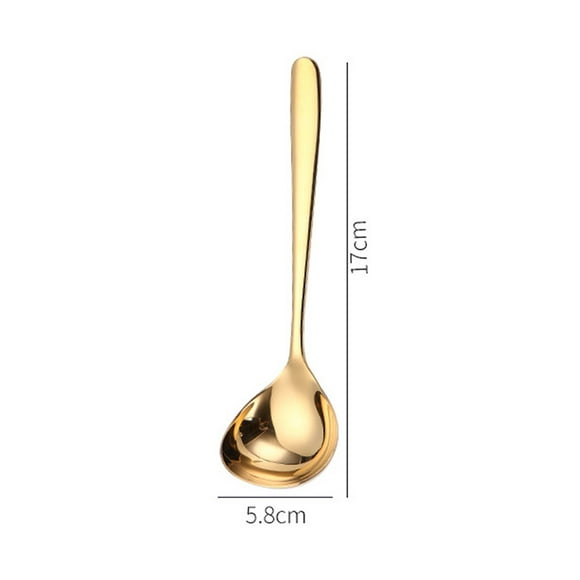 1PC Stainless Steel Tableware Straight Handle Soup Spoon