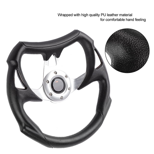 Sport Steering Wheel, Akozon 13in 320mm Universal Aluminum Car Racing Steering Wheel With PU Leather