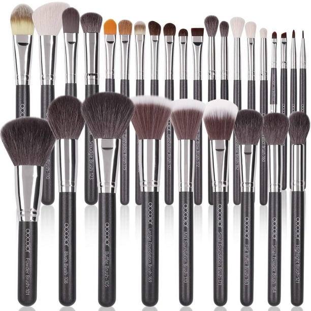 Docolor Juego de brochas de maquillaje profesional, 29 piezas, brochas de maquillaje, regalos para el día de San Valentín, fibra sintética de cabra premium, base, polvo facial, colorete, corrector, so