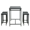 thumbnail image 3 of Tcbosik 5 Piece Dining Table Set, Dining Set For 4, Wooden Table And 4 Stools, Black, 3 of 9