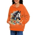 thumbnail image 2 of DISNIMO Horse Flower Hoodies for Kids Size 6-7 Pullover Sweatshirt with Hoodie for Boys Girls Butterfly Hoodies Pullover Hooded with Pocket Sweatshirts Children Girl Clothing Fall Hoodies, 2 of 7