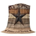 Country Stars Fleece Throw Blanket Vintage Rust Black Star Berry Brown ...