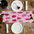thumbnail image 4 of Qzaxky Table Runner Boho Table Runner Strawberry Pink Fruit Bohemian Boho Outdoor Table Runner Decoration for Indoor Outdoor Home Dinner Party Wedding Decor 13 x 72 Inch, 4 of 9