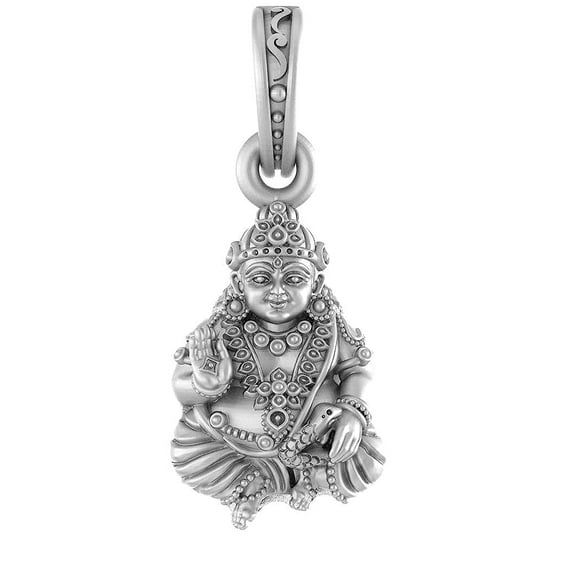 diollo Sterling Silver (92.5% purity) God Hanuman Pendant for Men & Women Pure Silver Lord Bajrang Bali Locket for Good Health & Wealth