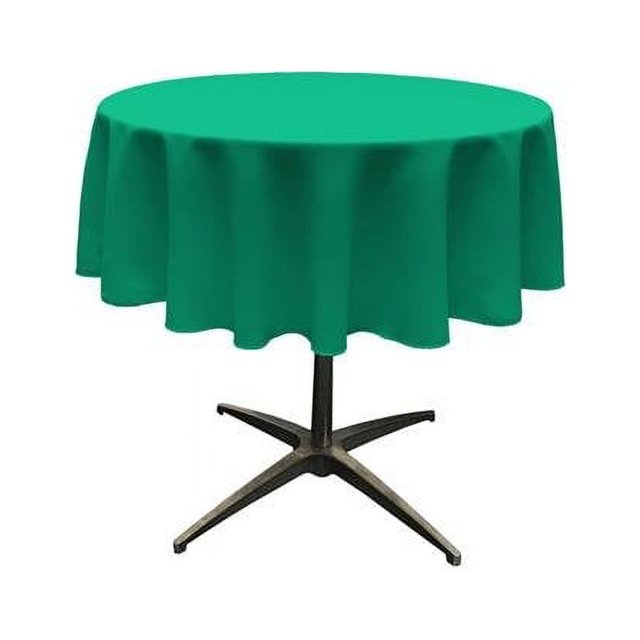 TCpop58R-JadeP53 LA Linen Nappe en Popeline de Polyester, Jade - 58 Po. Rond