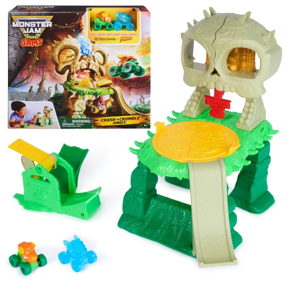 Monster Jam Mini Jams, Crash & Crumble Skull Escape Playset , 2 Exclusive Die-Cast El Toro Loco and Dragon Monster Trucks, Kids Toys for Boy and Girls Ages 3 and up