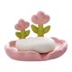 thumbnail image 1 of Preciosa jabonera de cerámica con forma de flor, jabonera con drenaje automático, jabonera decorativa, flor, rosa, 1 of 5