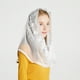 thumbnail image 4 of Pañuelo musulmán para la cabeza, chal de encaje triangular blanco para novia, pañuelo para la cabeza para mujer, 4 of 5