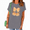 Grey, variant on UNISHE Plaid Bow Pumpkin Cute Hand Drawn Fall Design for Women Short Sleeve Crew Neck Graphic Tee