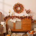 thumbnail image 3 of Lyacmy 20 Inch Fall Wreaths for Front Door, Autumn Wreath Orange Yellow Fall Leaves Grain Door Wreath Outdoor Indoor Thanksgiving Harvest Fall Decor, 3 of 9