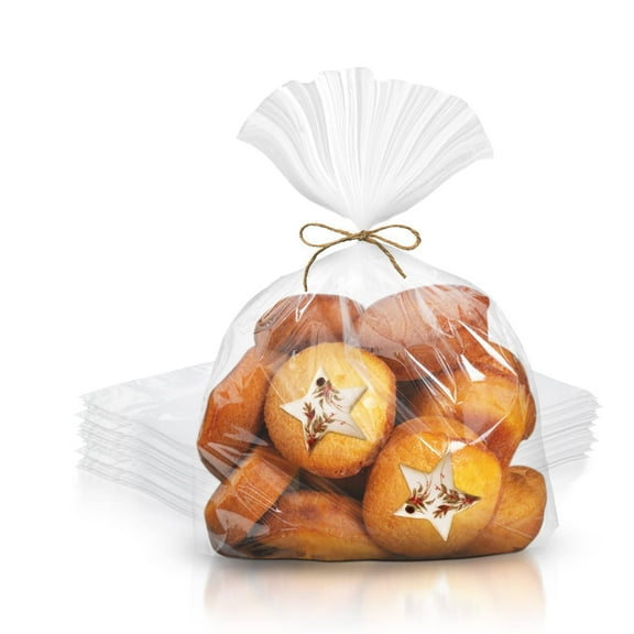 Gusseted Plastic Bread Bags 10 x 4 x 20, Plastic Bread Storage Bags 1000 Pack, PE 1 Mil Clear Gusseted Plastic Bags, Waterproof Bread Storage Bags, Durable Clear Plastic Bags for Packaging