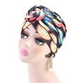 thumbnail image 1 of Baohd Turban Musulman Noué pour Femmes Motif Africain Polyester Coton Élastique pour Perte de Cheveux, 1 of 9