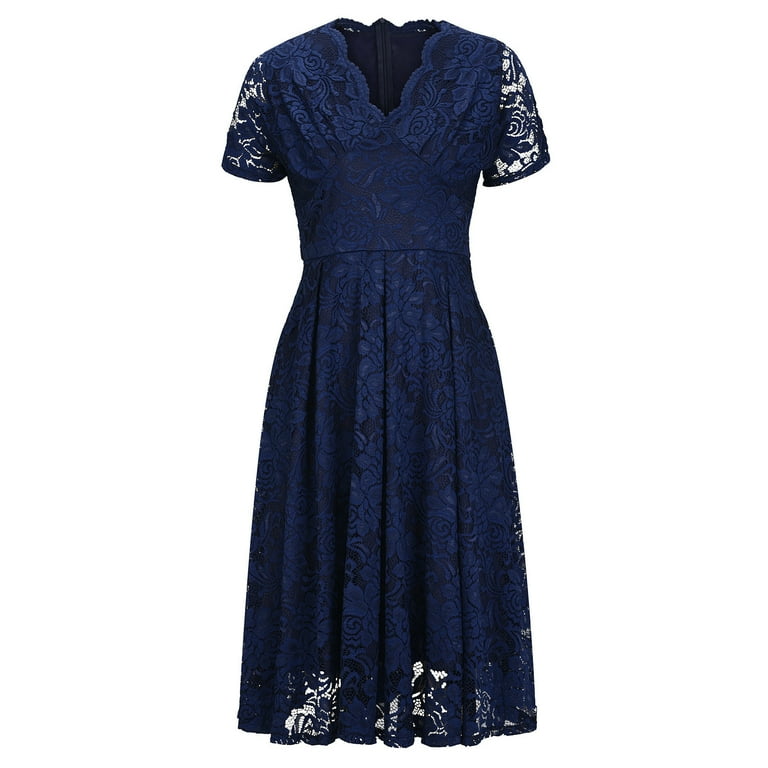 Casual Solid Lace V Neck Lace Dress Dresses Casual Solid Lace V Neck Lace Dress Dresses
