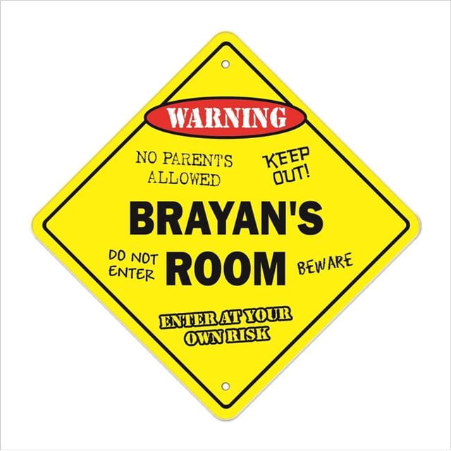 SignMission X-Brayans Room Panneau de Chambre 12 x 12 Po. Crossing Zone Xing - Brayans