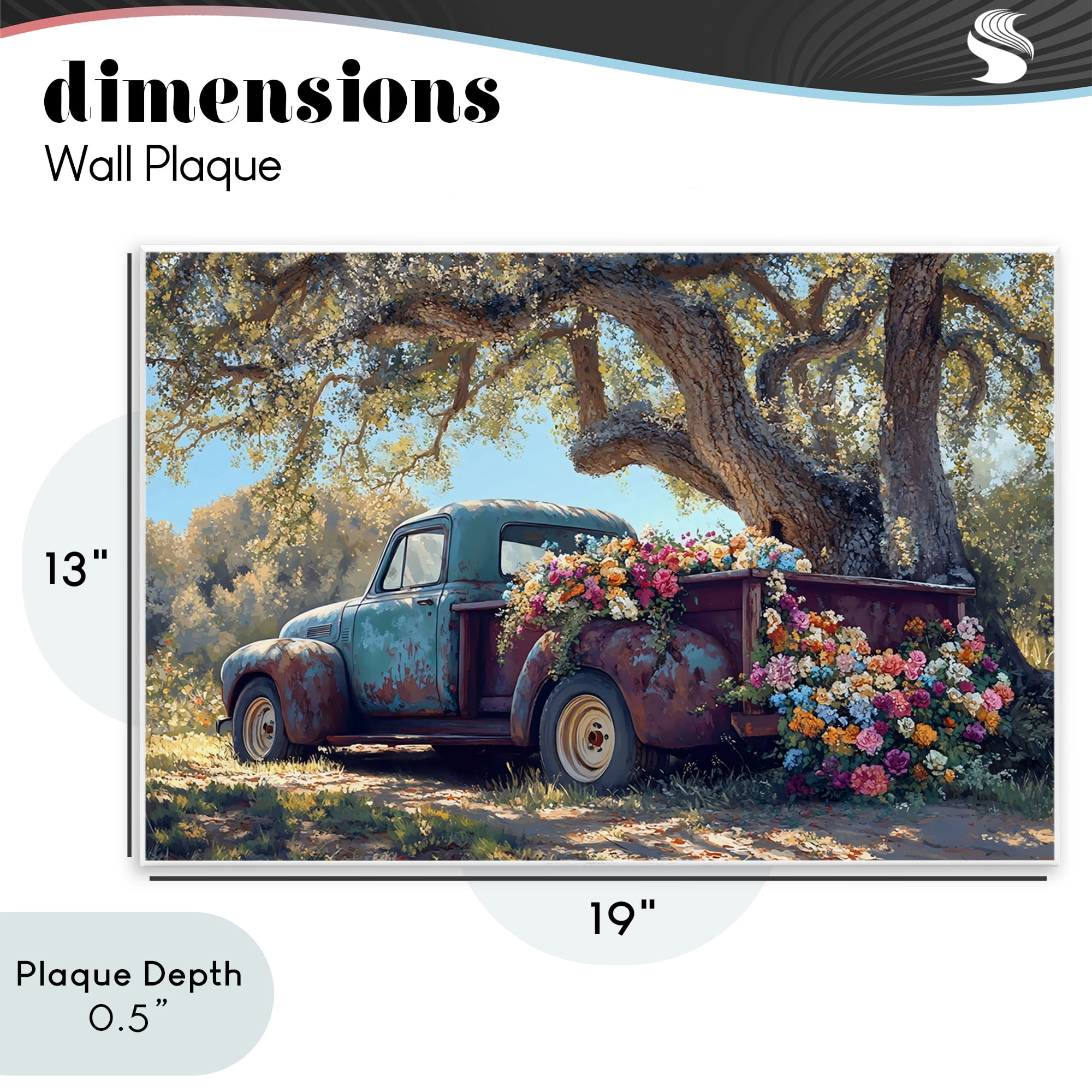 Stupell Industries Repurposed Truck Filled with Flowers Wall Plaque Art, design by Franklyn Gregory