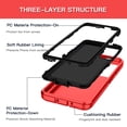thumbnail image 3 of Compatible with Samsung Galaxy S21 Plus/S30 Plus Case,3-Layer Military Grade Drop Protection Anti-Slip Bumper Rugged Shockproof Dustproof Protection 6.7 inch Phone Case,Red Black, 3 of 4
