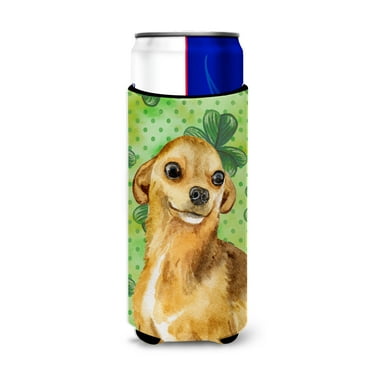 Caroline's Treasures BB9832MUK Chihuahua  Shamrock Michelob Hugger for Slim Cans Multicolor