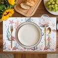 thumbnail image 4 of Octopus Coastal Placemats Set of 8, Summer Beach Ocean Shell Jellyfish Starfish Placemats for Dining Table, Place Mats for Kitchen Tabletop, Waterproof Wipeable Dining Table Mats Set, 4 of 9