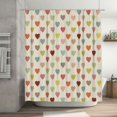 thumbnail image 5 of Rateoe Heart Polka Dot Shower Curtain - Fancy Bathroom Shower Curtain Sets - Waterproof Shower Curtain with Hooks with 12 Plastic Hooks 72x72 Inches, 5 of 5
