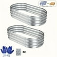 thumbnail image 6 of 1 2 4Pcs 4×2×1ft Galvanized Oval Raised Garden Bed, Metal Outdoor Planter for Vegetables, Herbs, Flowers  Plants, Anti-Rust, Durable, Easy Assembly with Manual, 6 of 10