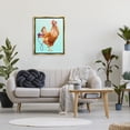 thumbnail image 2 of Stupell Industries Chicken Hen Bird Talking Purple Rotary Phone Graphic Art Metallic Gold Floating Framed Canvas Print Wall Art, Design by Amelie Legault, 2 of 6