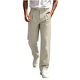thumbnail image 3 of Horkkom Dress Pants for Men Button Zipper Solid Color Work Pants Casual Business Golf Pants M, 3 of 9