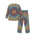 thumbnail image 2 of Bingfone Men'S Pajama Set 2 Piece Loungewear Pjs, Long Sleeve With Pajama Pants-Round Mandala, 2 of 9