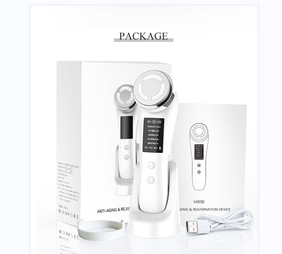 Advanced Facial Massager with Red and Blue Light Therapy for Skin Rejuvenation and Cleansing