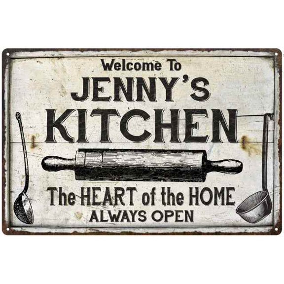 JENNY'S Kitchen Farmhouse Sign Gift 8x12 Metal 208120033285