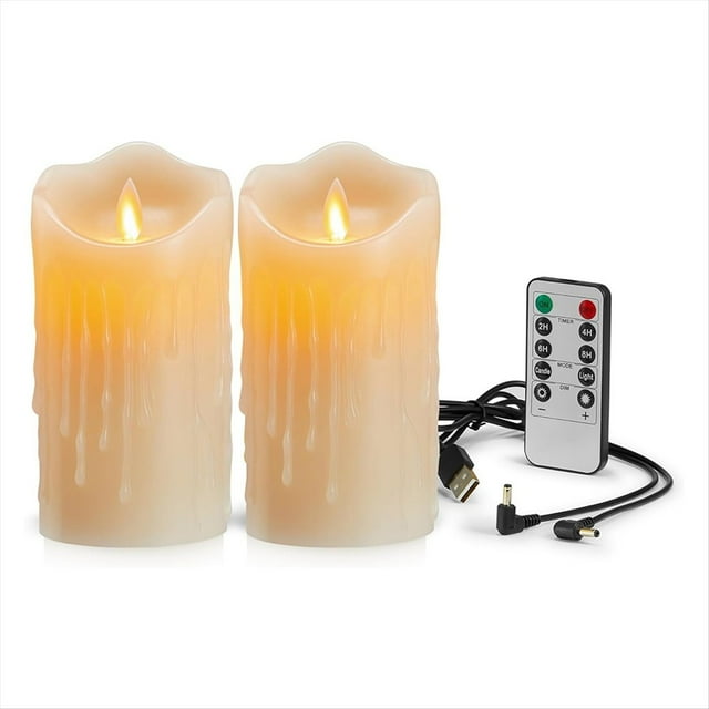 Velas LED Parpadeantes Sin Llama, Velas Recargables, Velas de Real con Control Remoto, Lámpara Electrónica Que Ondea Lágrimas