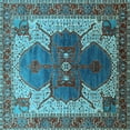 thumbnail image 1 of Ahgly Company Machine Washable Indoor Square Oriental Light Blue Industrial Area Rugs, 3' Square, 1 of 4