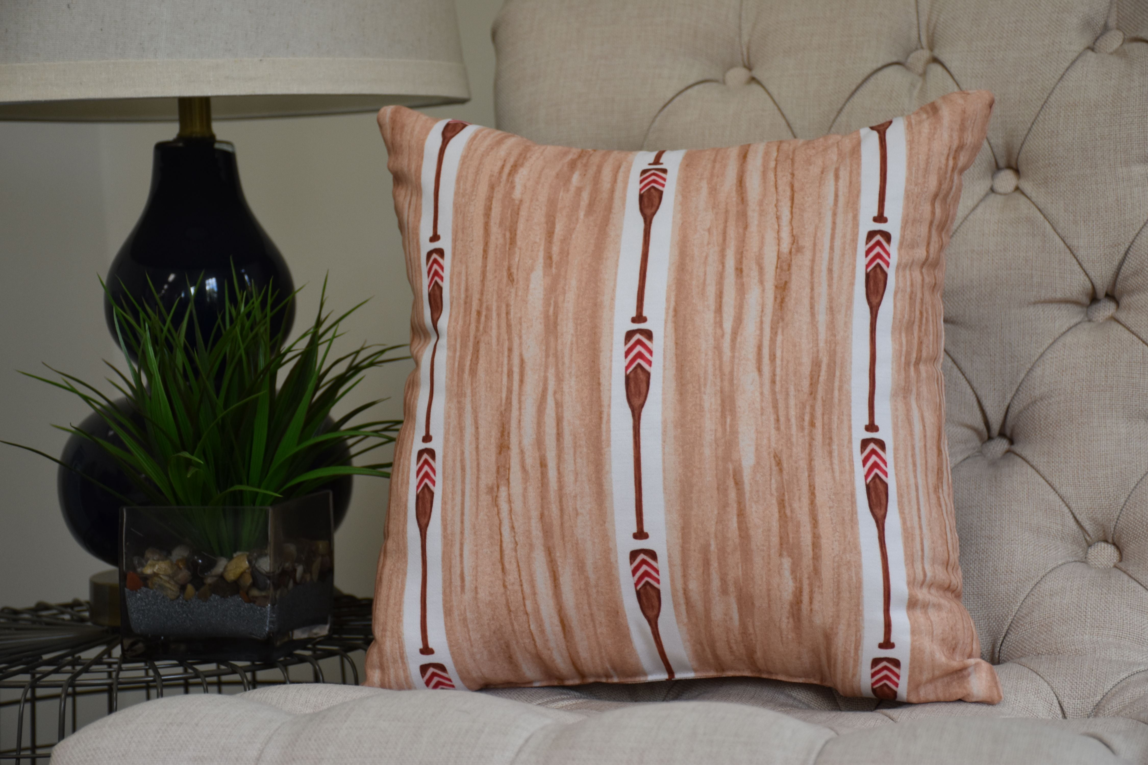 Simply Daisy, 20 x 20 inch, Oar Stripe Trio, Stripe Print Pillow, Ivory
