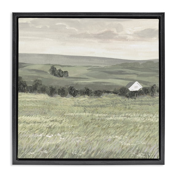 Stupell Industries Farmhouse Scenic Country Charm Black Floating Frame Canvas Art, 18 x 18, by Victoria Borges