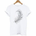 thumbnail image 3 of Aoochasliy Womens Blouses Short Sleeve 2023 T-Shirt Graphic Feather Prints Round Neck Casual T Shirts Blouse, 3 of 3