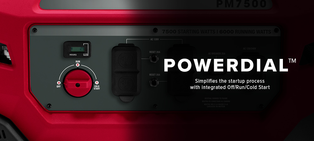 Powermate PM7500 - 7,500 Watt Manual Start Gasoline Powered Portable Generator, with CO-Sense, 50 ST