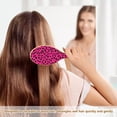 thumbnail image 5 of Natural Wooden Round Hair Brush - Wooden Cushion Massage Comb for Straight and Curly Hair, Promotes Scalp Blood Circulation,Pink Leopard Print, 5 of 7
