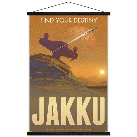 Star Wars: Jakku - Find Your Destiny by Russell Walks Wall Poster with Magnetic Frame, 22.375" x 34"