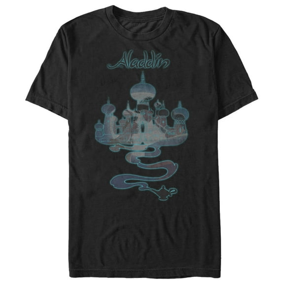 Men's Aladdin Agrabah Smoke Graphic Tee Black X Large