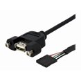 thumbnail image 1 of StarTech.com 1 Pieds Panel Mount USB Cable USB (F) - USB A to Motherboard Header Cable Adapter F/F - USB 2.0 internal Cable (USBPNLAFHD1) - Câble USB Interne à Externe - USB (F) vers 5 Broches USB 2.0 Header (F) - 1 Pi - Vis à Oreilles - Noir, 1 of 3