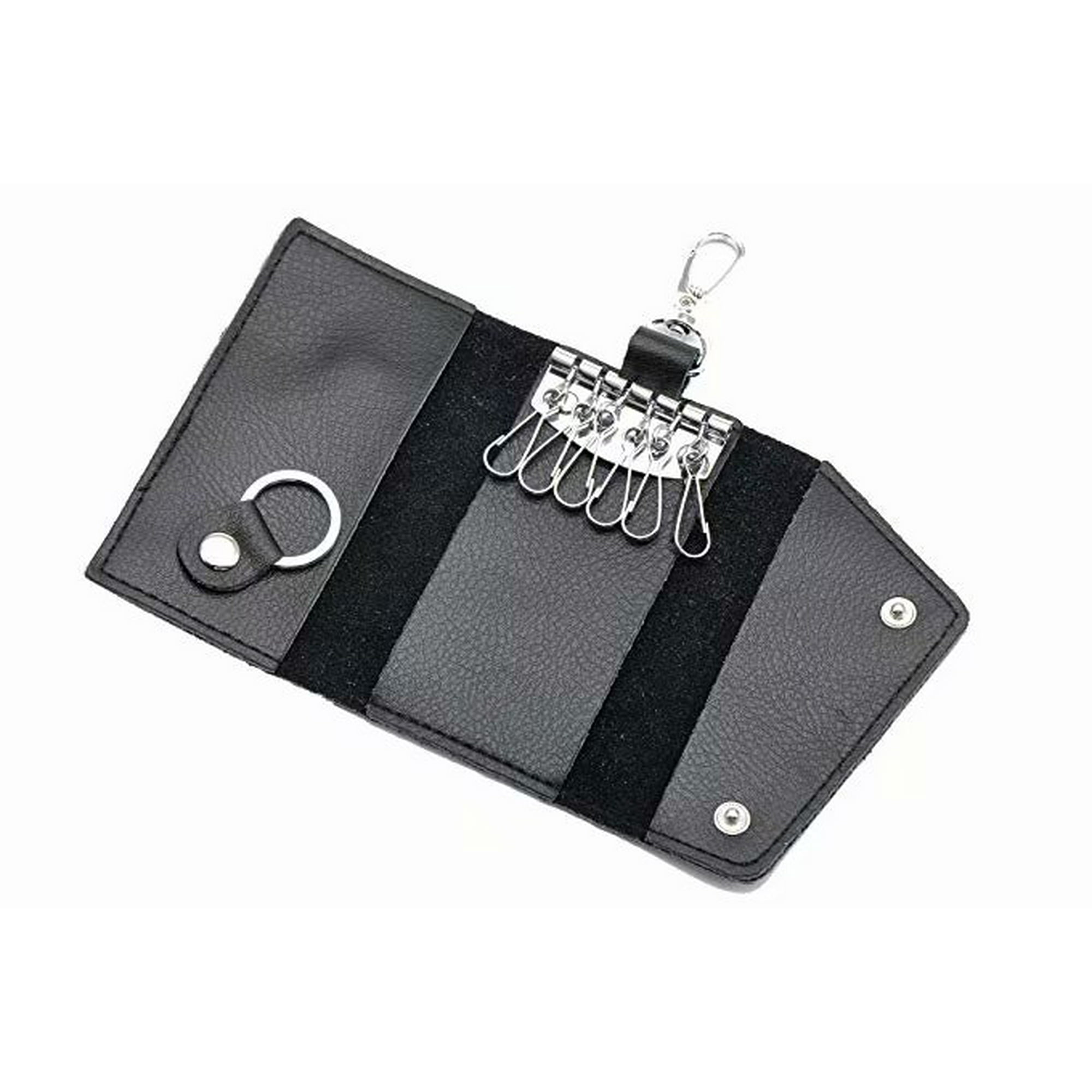Leather Key Case Wallets Unisex Keychain Key Holder Ring with