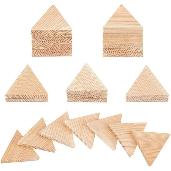 30pc 30 Pcs Unfinished Wood Triangle Pieces 1.96" Blank Wooden Triangle Slices Wooden Cutouts Ornaments Natural Wood Embellishments for Drawing Art Craft Wedding and Home Decoration 0.29" Thick