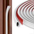 thumbnail image 1 of Door Window Seal Cold and Sound Insulation White, 10m, Type D Rubber Door Seal, TPE Self-Adhesive Door Seal Strip, 1 of 4