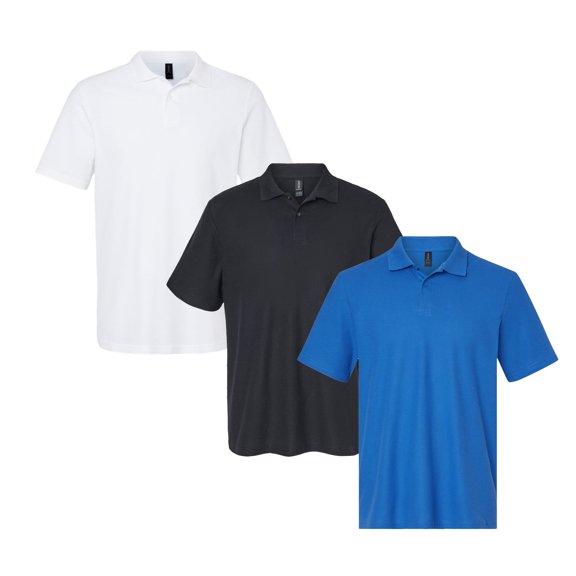 Gildan - Softstyle® Adult Pique Polo - 64800 Tee Collection: Bulk Assorted Mix Color Polo Shirts - Pack Of 3 | XL Size