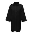 thumbnail image 4 of Idoravan Cardigans for Women Clearance Spring Button Down Shirt Women Three Quarter Sleeve Turndown Collar Solid Casual Loose Dress Dresses, 4 of 4