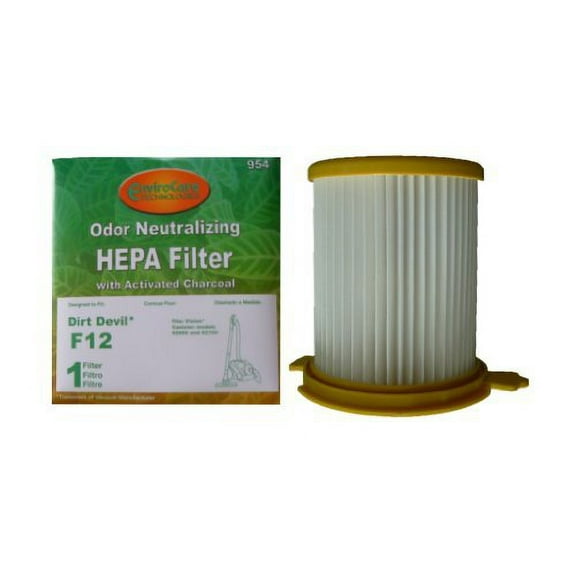 (12) Compatible with Royal Compatible with Dirt Devil F12 Pleated HEPA Canister Vision w/activated Charcoal, Vis