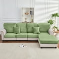 thumbnail image 4 of Sanmadrola Couch Covers Velvet Sofa Cushion Cover Stretch Machine Washable Universal Slipcover Furniture Protector for Couches Sectional Sofas, Avocado Green, 4 of 9