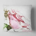 thumbnail image 2 of Designart Pink Rose Illustration on White - Floral Throw Pillow - 18x18, 2 of 5