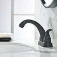 thumbnail image 6 of 4 Inch 2 or 3 Holes 2 Handles Centerset Matte Black Lead-Free Bathroom Sink Faucet, Bathroom Faucet with Copper Pop Up Drain and Water Supply Lines, 6 of 18