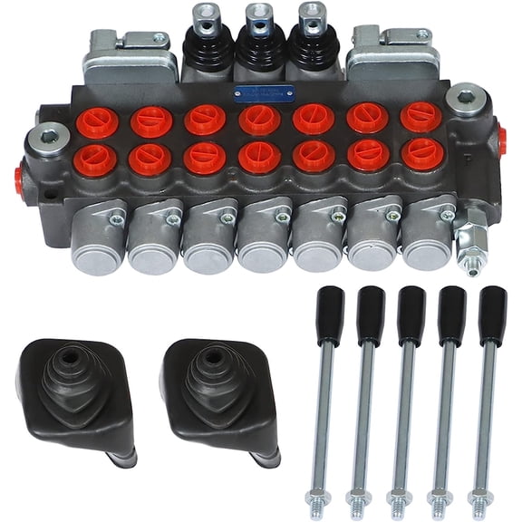 labwork 7 Spool 11 GPM Hydraulic Directional Control Valve, 3625 PSI BSPP Ports Double Acting Hydraulic Valve with Joystick